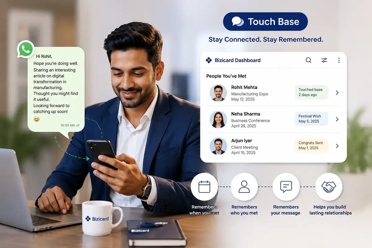 Staying connected with a professional contact